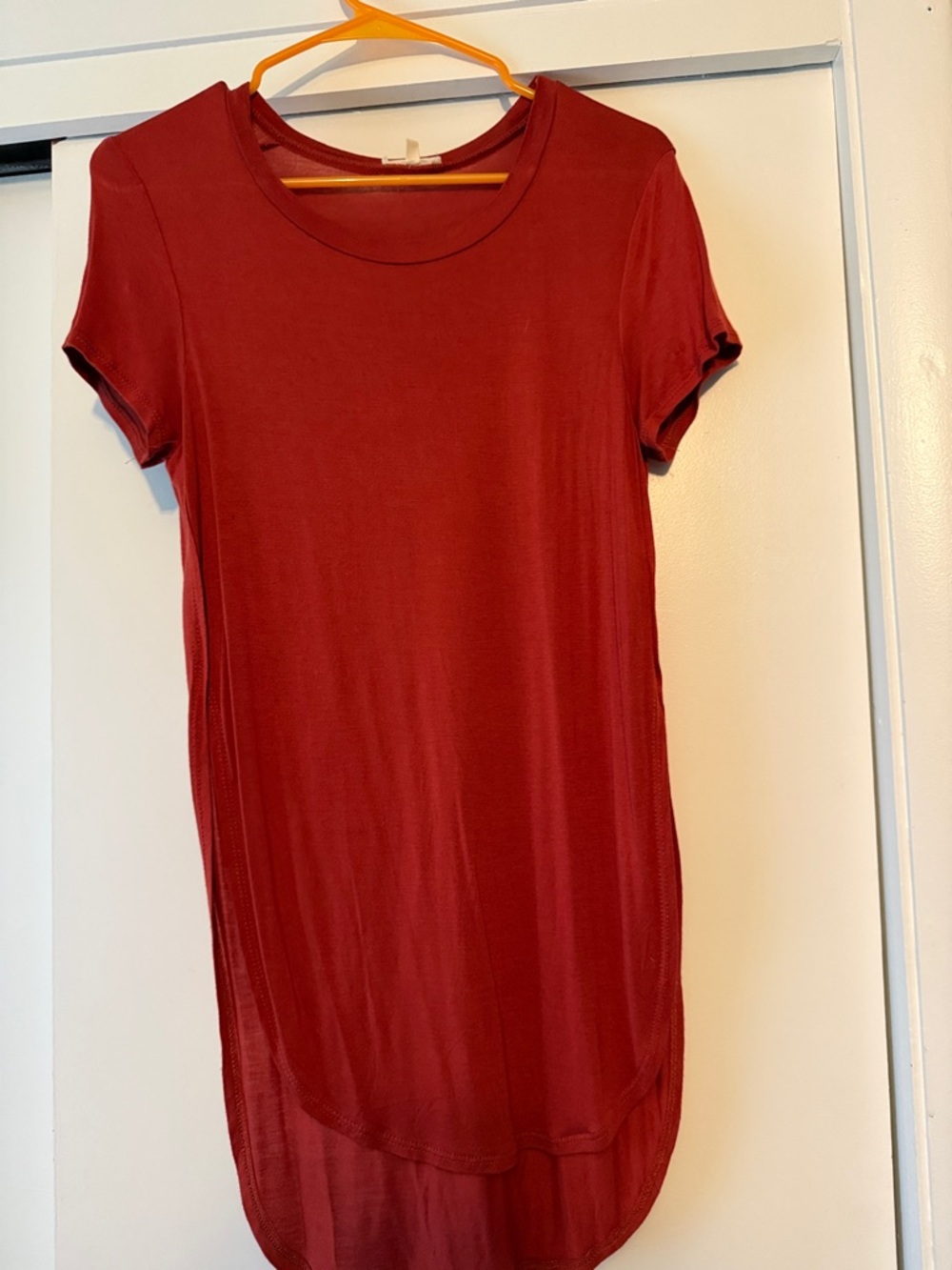 Wet Seal Short Sleeve Crewneck Tunic - Burgundy